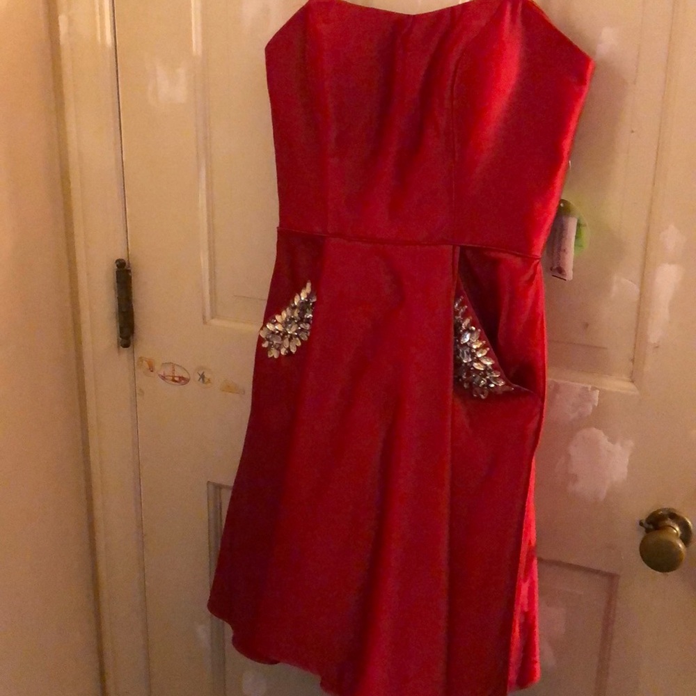 Red short dress